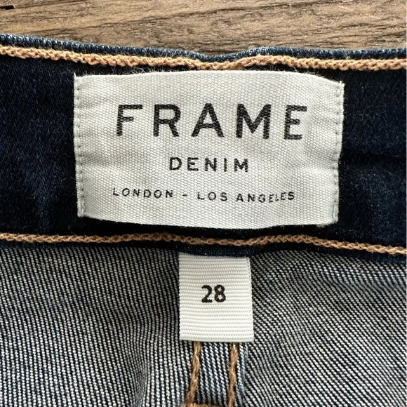 Frame Denim Womens 28/6 Le Sylvie Slender Straight Jeans Stretch Dark LSY230 - Picture 4 of 10